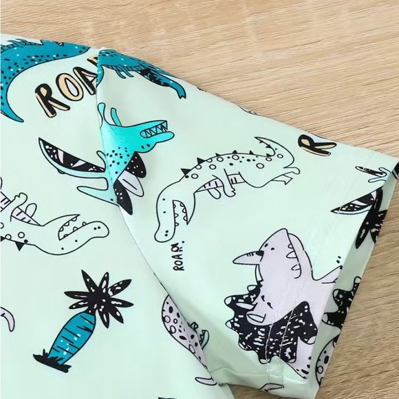 Dinosaur Full Body Print T-shirt & Short Set. Cool Outfit for Boys in Summer - Picture 4 of 6